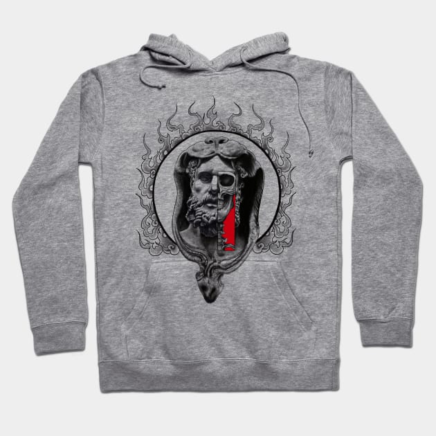 Greek God's Inner Soul with Flames and Heart Hoodie by Tred85